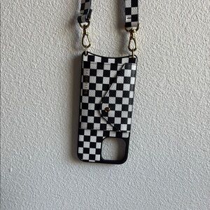 Bandolier Black and White Checkered Phone Wallet